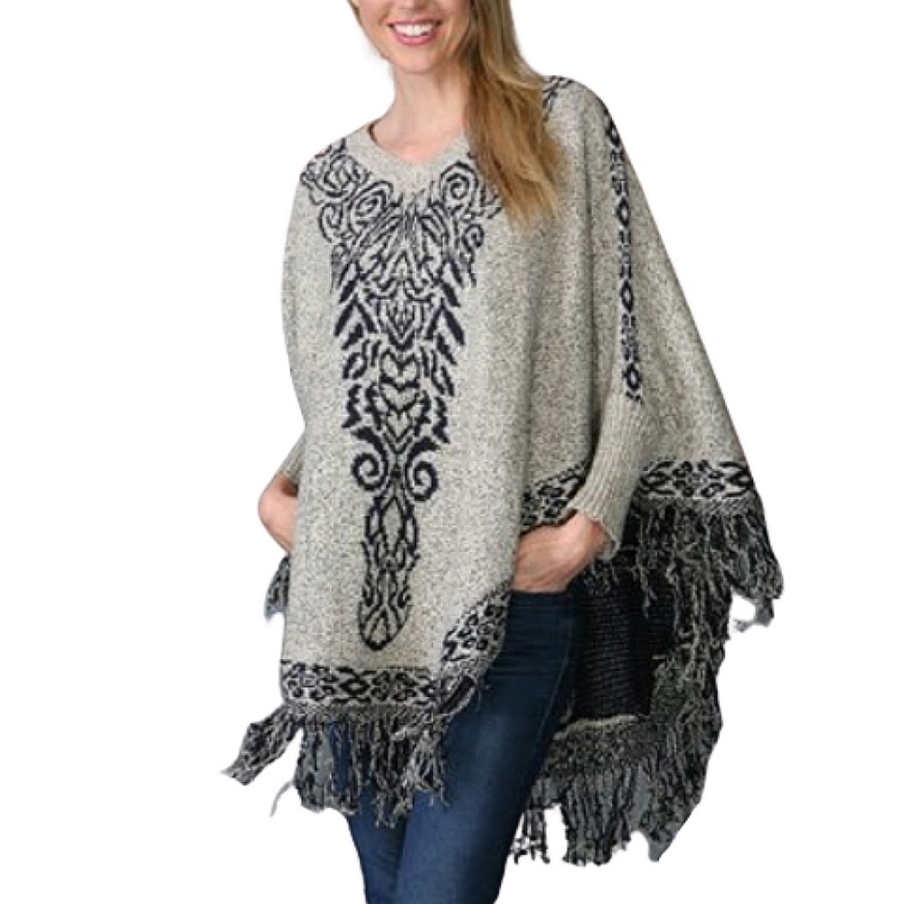 Ananda's Collection Fringe Poncho